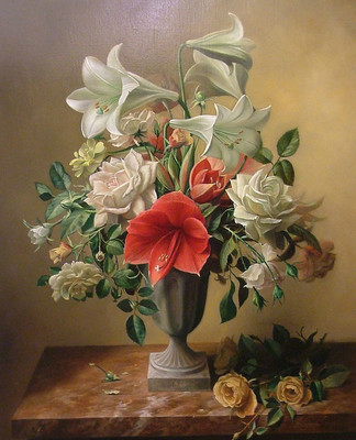 比利時(shí)Pieter Wagemans寫實(shí)花卉靜物油畫作品欣賞