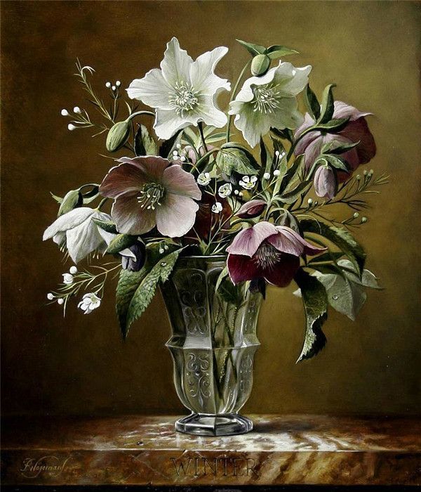 寫實(shí)花卉油畫作品