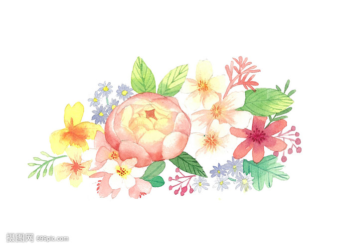 水彩花卉邊框